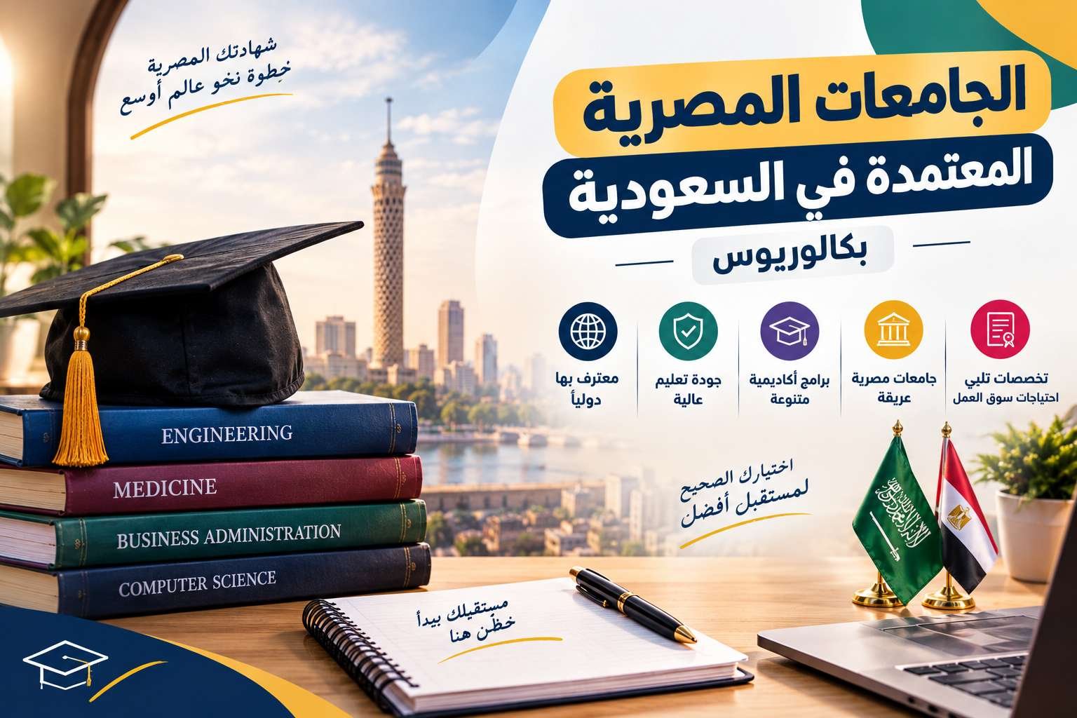 الجامعات المصرية المعتمدة في السعودية بكالوريوس